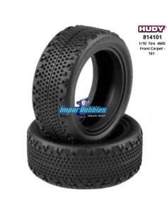 Front Tires - 101 - Carpet 1/10 Buggy 4WD Hudy 814101