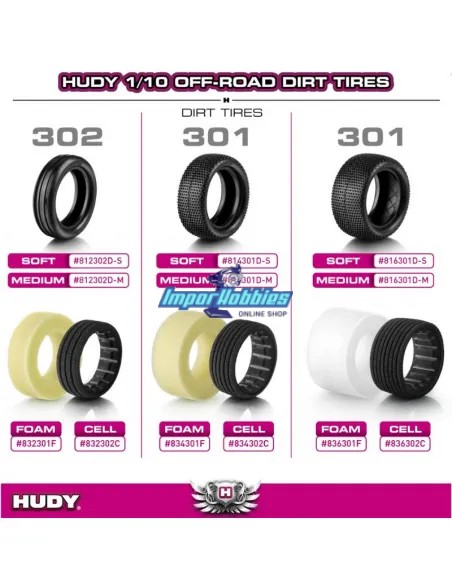 Foam Inserts - Front - Dirt 1/10 Buggy 4WD  Hudy 832301F