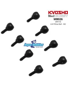 Rotules de suspension 4.8mm - M2 - (8 U.) Kyosho Mini-Z Buggy / Overland MB026