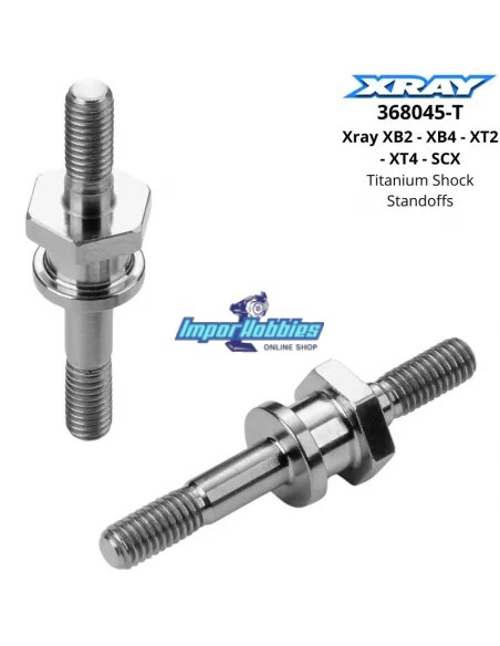 Fixations / Supports d'amortisseur en titane Xray XB2 - XB4 - XT2 - XT4 - SCX 368045-T