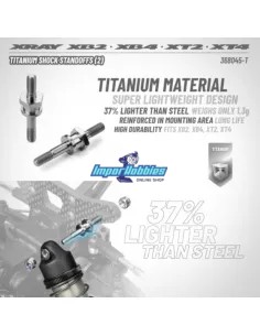 Shock Standoffs - Titanium - Xray XB2 - XB4 - XT2 - XT4 - SCX 368045-T 2