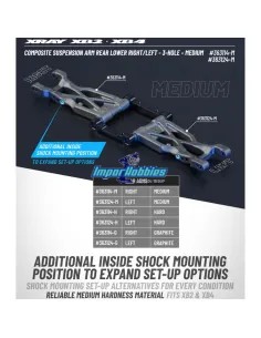 Arm Rear Lower Left - 3-Hole - Medium Xray XB2 / XB4 363124-M 2