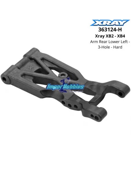 Composite Suspension Arm Rear Lower Left - 3-Hole - Hard Xray XB2 / XB4 363124-H