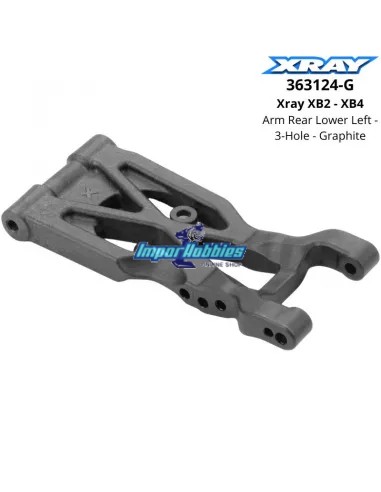 Arm Rear Lower Left - 3-Hole - Graphite Xray XB2 / XB4 363124-G