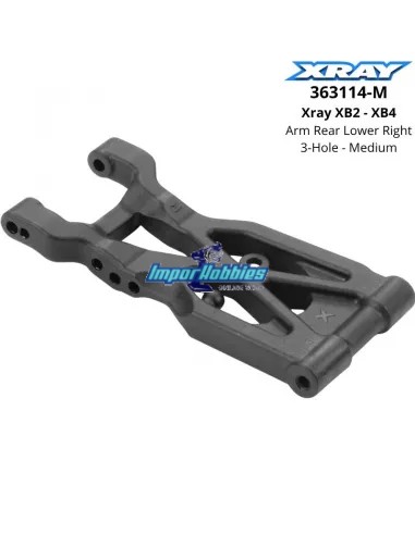 Arm Rear Lower Right - 3-Hole - Medium Xray XB2 / XB4 363114-M