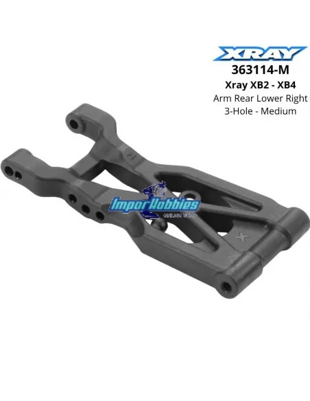 Arm Rear Lower Right - 3-Hole - Medium Xray XB2 / XB4 363114-M