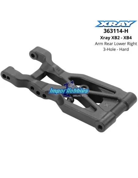 Arm Rear Lower Right - 3-Hole - Hard Xray XB2 / XB4 363114-H