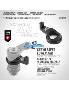 Bras de sauve servo inférieur alu Xray XB8 / XT8 / GTX8 352526 2
