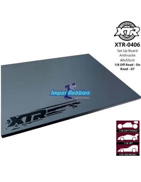 Planche de réglage / Set-Up Voitures RC 1/8 Off-Road / On-Road / GT - 40x55cm Anthracite - XTR-0406