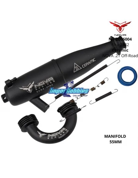 Escape completo Nova Efra 2182 Cerámico - Codo 55mm 1/8 Buggy / Truggy 2006004