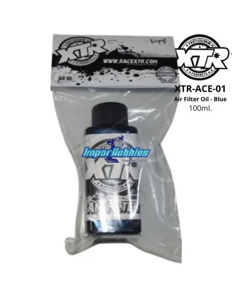 Huile de filtre à air bleu 100ml. XTR Racing ACE-01 - Huiles de lubrification, filtres et moteurs