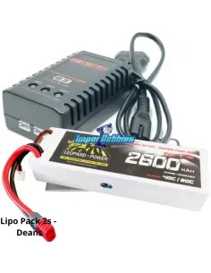 Lipo Battery - Stick / Charger Pack - 2S 7.4V 2600mah Deans Leopard Power - Orion Advantage EZ