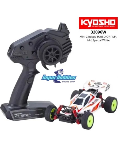 Mini Voiture RC Kyosho Mini-Z Buggy Sport RTR Optima Mid Special 4WD MB-010 1/24 Blanc 32096W
