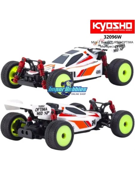 Mini Coche RC Kyosho Mini-Z Buggy Sport RTR Optima Mid Special 4WD MB-010 1/24  Blanco 32096W