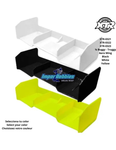 Rear Wing - "Aero" - 1/8 Buggy - Truggy RC Cars XTR Racing - White - Yellow - Black - XTR-0321 - XTR-0322 - XTR-0323