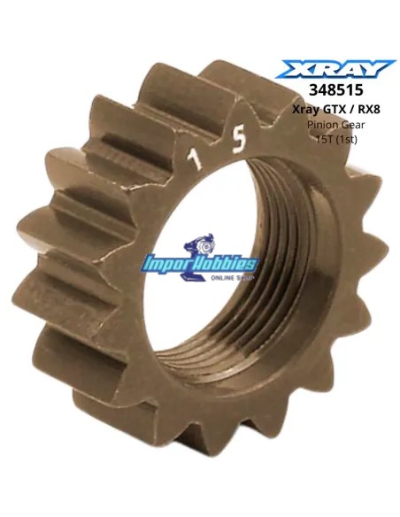 Piñón 15T 1ª velocidad - Alu - Xray GTX / RX8 348515