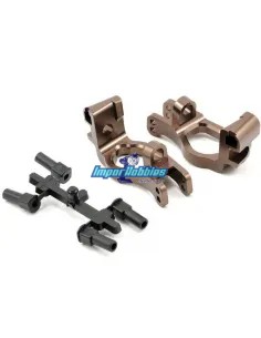 Aluminum Front Hub Carrier Set - 13º Gun Metal Kyosho Inferno MP9 / MP10 / MP10T IFW412 - Kyosho Inferno MP9 TKI2 / TKI3 - Spare