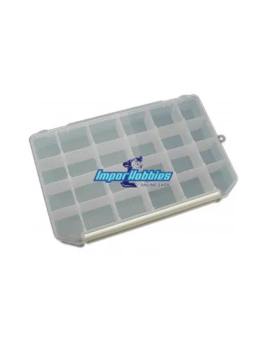 Caja con separadores 300x200x40mm Hobbytech HTBOX-05 - Cajas almacenamiento y bandejas de aluminio para tornillos