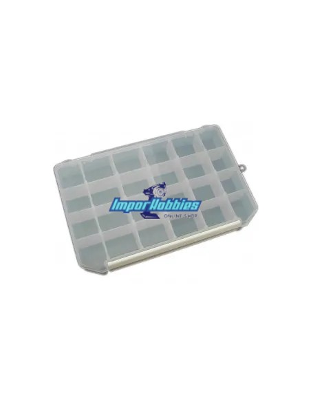 Caja con separadores 300x200x40mm Hobbytech HTBOX-05 - Cajas almacenamiento y bandejas de aluminio para tornillos