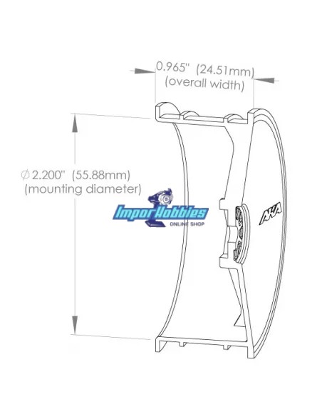 Llanta delantera blanca AKA HexLite 2.2 2WD Hex 12mm Kyosho / Associated 23202W - Team Associated B4 / T4 (Todos) - Repuesto y o
