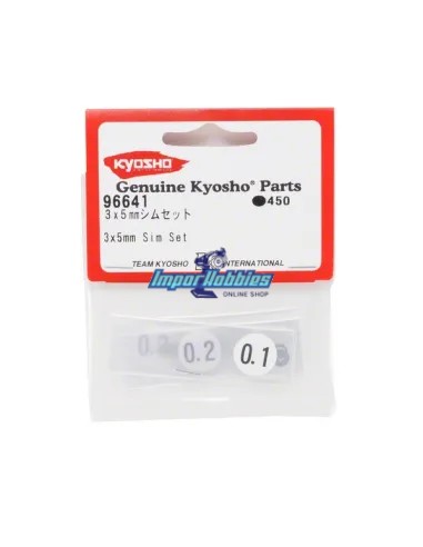 Arandelas ajuste campana 3x5x0.1-0.2-0.3mm (30 Uds.) Kyosho 96641 - Kyosho Inferno MP9 TKI2 / TKI3 - Repuesto y opciones