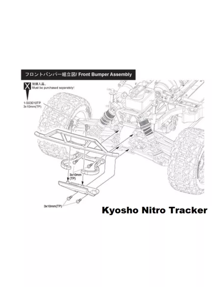 Bumper & Body Mount Set - TR142B Kyosho DRX / DRT / Nitro Tracker NTW005 - Kyosho DRX - Spare Parts & Option Parts