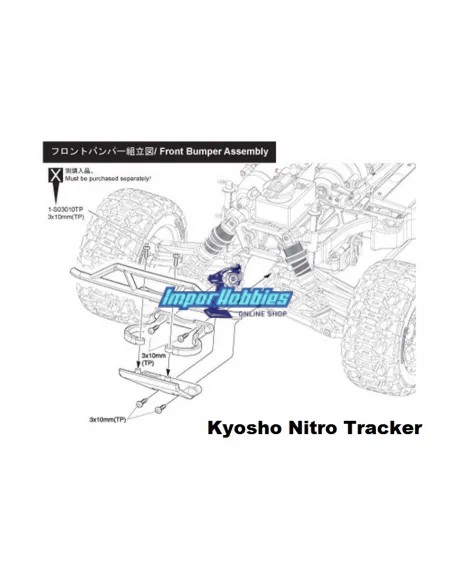 Bumper + soportes carrocería - TR142B Kyosho DRX / DRT / Nitro Tracker NTW005 - Kyosho DRX - Repuesto y opciones