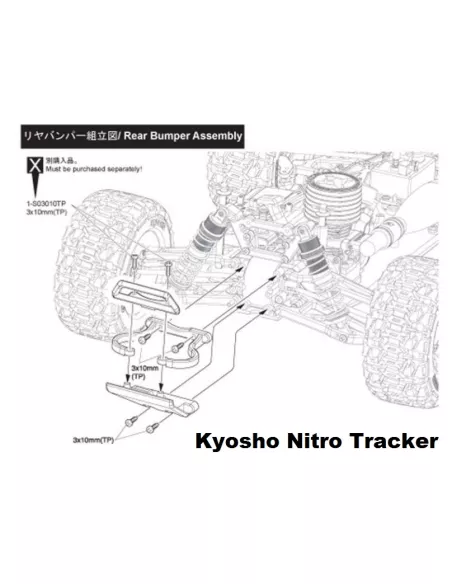 Bumper & Body Mount Set - TR142B Kyosho DRX / DRT / Nitro Tracker NTW005 - Kyosho DRX - Spare Parts & Option Parts