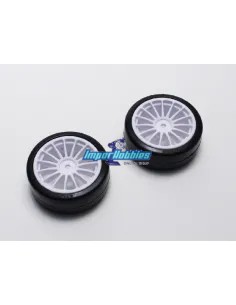 Drift Tire Pre-Glued - White (2 U.) Kyosho FAT302W - 1/10 Scale Drift Tires
