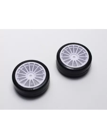 Drift Tire Pre-Glued - White (2 U.) Kyosho FAT302W - 1/10 Scale Drift Tires