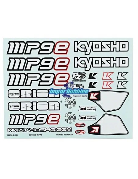 Adhesivos de carrocería blancos Kyosho Inferno MP9e IFD501 - Kyosho MP9e TKI Eléctrico Kit - Repuesto y opciones