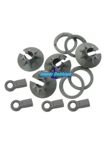 Chape et maintien de ressorts d'amortisseurs Big Bore (4 U.) Hobbytech STR8 / Spirit / NXT HT595010 - Hobbytech STR8 DeLuxe & ST