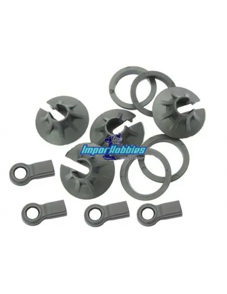 Chape et maintien de ressorts d'amortisseurs Big Bore (4 U.) Hobbytech STR8 / Spirit / NXT HT595010 - Hobbytech STR8 DeLuxe & ST