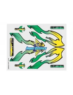 Adhesivos carrocería verde/amarillo Smoke 21x27cm Team Orion ORI59052 - Liquidaciones - Outlet