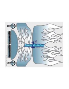 Adhesivos carrocería blanco/gris Fire 21x27cm Team Orion ORI59054 - Liquidaciones - Outlet