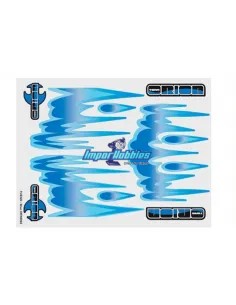 Adhesivos carrocería azules Fuego 21x27cm Team Orion ORI59062 - Liquidaciones - Outlet