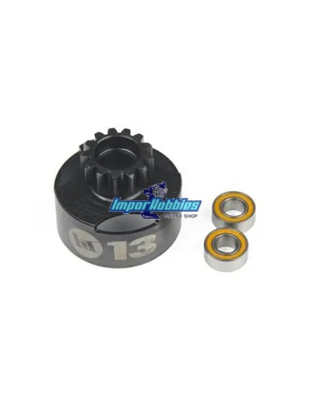 Cloche d'embrayage ventilée universelle 13T + roulements 1/8 Buggy Hobbytech HT560211 - Cloches d'embrayage