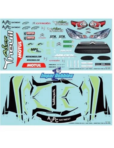 Adhesivos carrocería Citroen DS3 Alex Theuil Hobbytech CA-325-D-ATH - Carrocería Corta GT / Rally Game