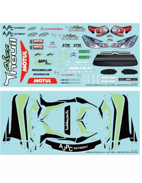 Body Stickers Citroen DS3 Alex Theuil Hobbytech CA-325-D-ATH - Short Body - GT / Rally Game