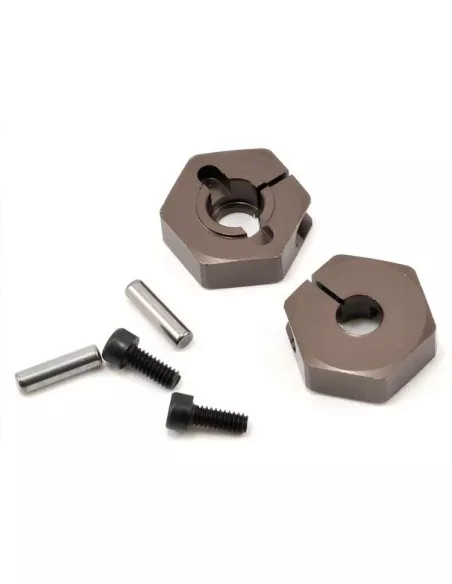 Clamping Wheel Hub Set 12mm - Gun Metal (2 U.)  Kyosho Ultima RB6 / RB6.6 / RB7 / RT6 / SC6 & Lazer ZX6 / ZX7 LAW30GM - Kyosho U