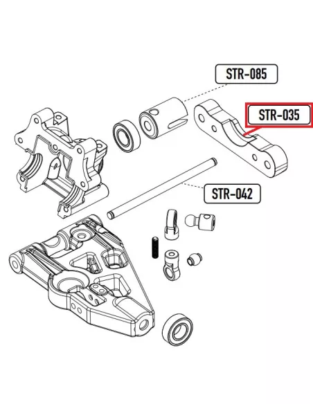 Front Toe In Plate FR - Option Hobbytech STR8 / Spirit / NXT STRS-035 - Hobbytech STR8 DeLuxe & STR8 EVO RTR - Spare Parts & Opt