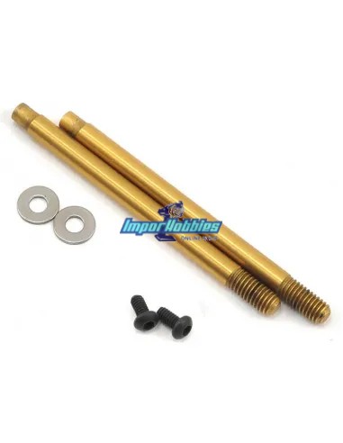 Tiges d'amortisseur arriere TiN V2 3x27.5mm Team Associated B5 / B5M / B6 / B6D AS91619 - Team Associated B5 & B5M - Pièces deta