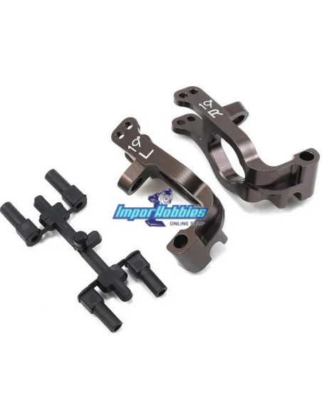Etriers avants aluminium Gun Metal 19º Kyosho Inferno MP9 / MP10 / MP10T IFW461 - Kyosho Inferno MP9 TKI2 / TKI3 - Pièces detach