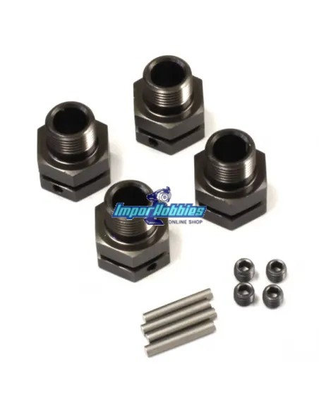 Hexagones de roue Gun Metal +11mm Offset (4 U.) Kyosho Inferno Neo ST / ST-RR / Psycho Kruiser IFW327GM - Kyosho Inferno Neo ST 