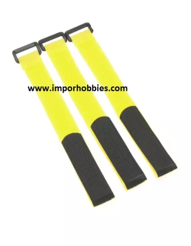 Lipo Battery Straps 26cm - Yellow 1/8 Scale (3 U.) QR-154Y - Flanges