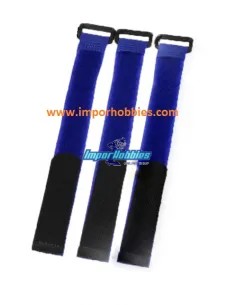 Correa sujeción baterías lipo azul 26cm 1/8 Scale (3 Uds.) QR-154BL - Bridas Sujecion