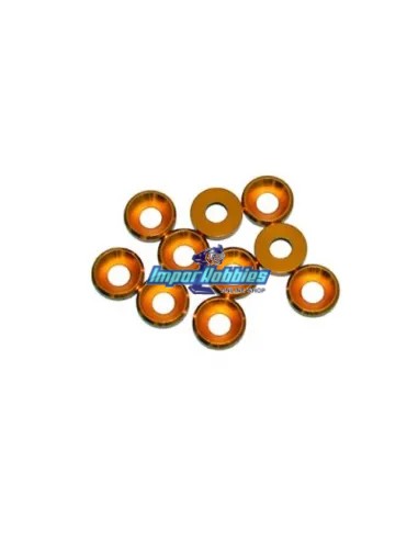 Arandela aluminio cónica dorada M4 (10 Uds.) Fussion FS-WE002G - Arandelas de aluminio