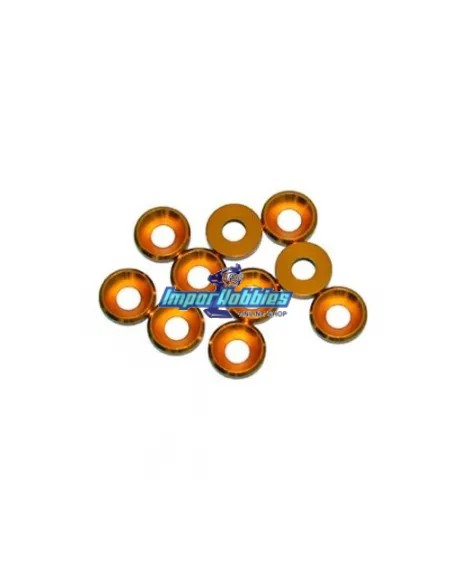 Rondelles cuvettes aluminum dorée M4 (10 U.) Fussion FS-WE002G - Rondelles en aluminium