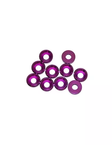 Aluminium Cone Washer - Purple M4 (10 U.) Fussion FS-WE009 - Aluminium Washers