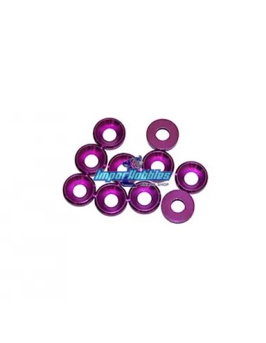 Rondelles cuvettes aluminum violet M4 (10 U.) Fussion FS-WE002PU - Rondelles en aluminium
